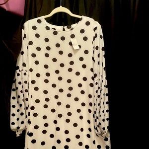 White  black polka dot dress